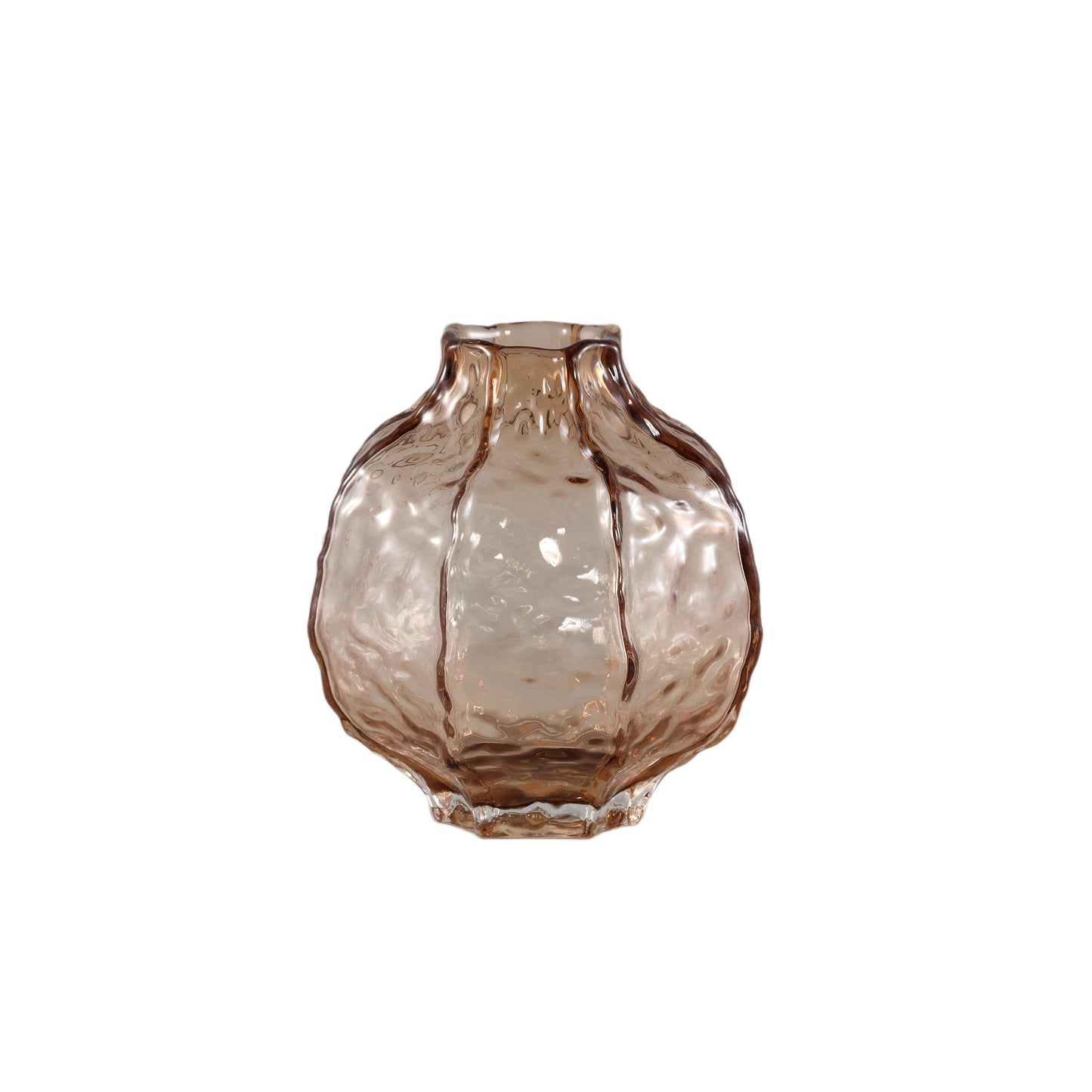 Narin Crème Ronde Glazen Vaas Set van 4 Stuks S - 4 Sets 19x18x18 cm
