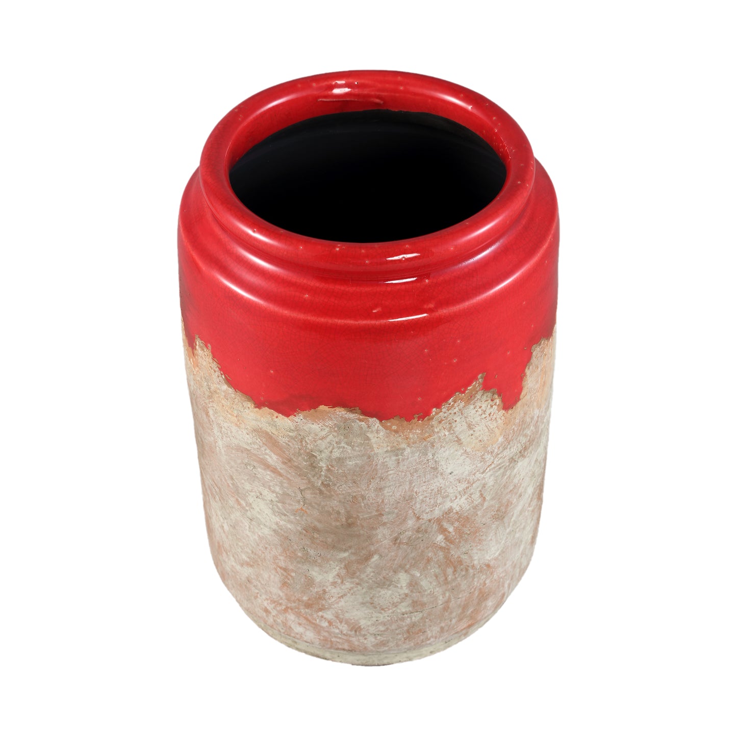 Breffni Rode Ronde Keramische Pot met Glazuur Set van 8 Stuks - 8 Sets 20.5x17x17 cm