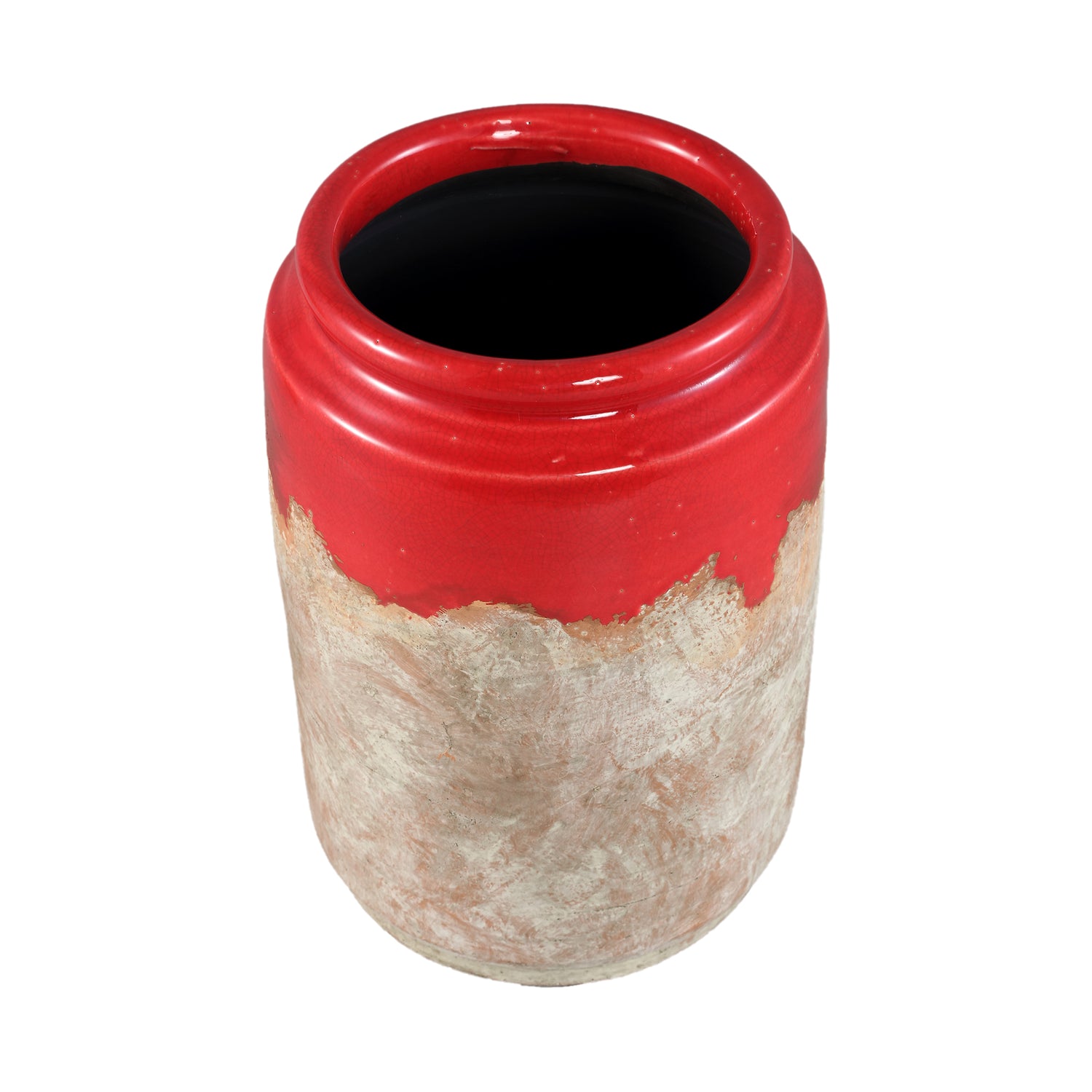 Breffni Rode Ronde Keramische Pot met Glazuur Set van 8 Stuks - 8 Sets 20.5x17x17 cm