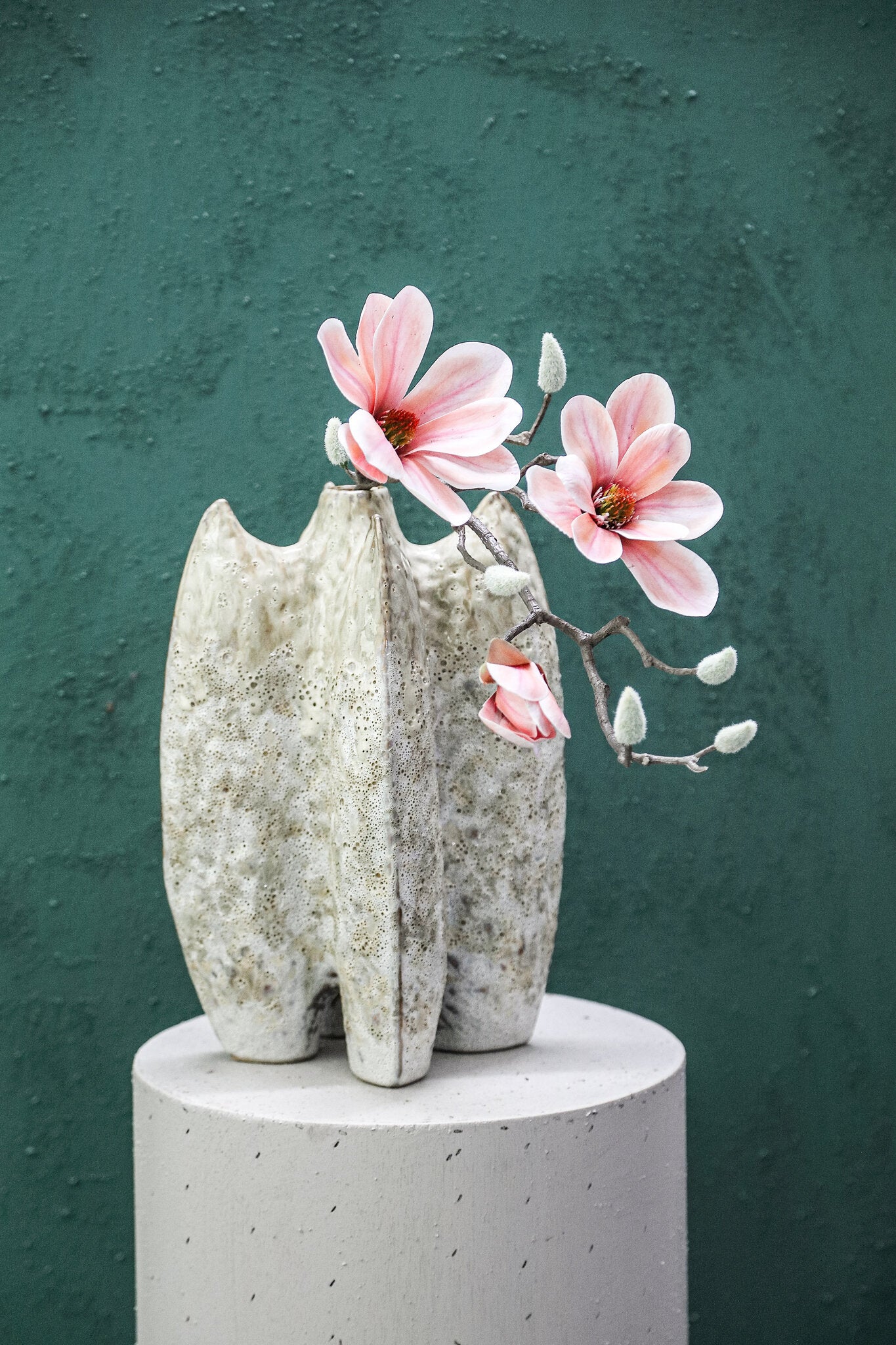Magnolia Flower Roze Tak Met Knoppen - Set van 12 73x36x23 cm