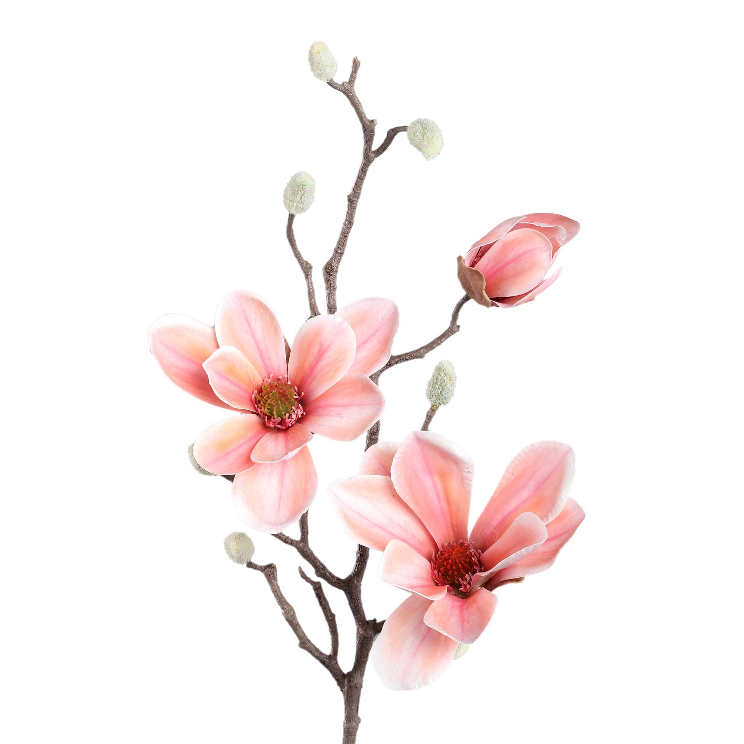 Magnolia Flower Roze Tak Met Knoppen - Set van 12 73x36x23 cm
