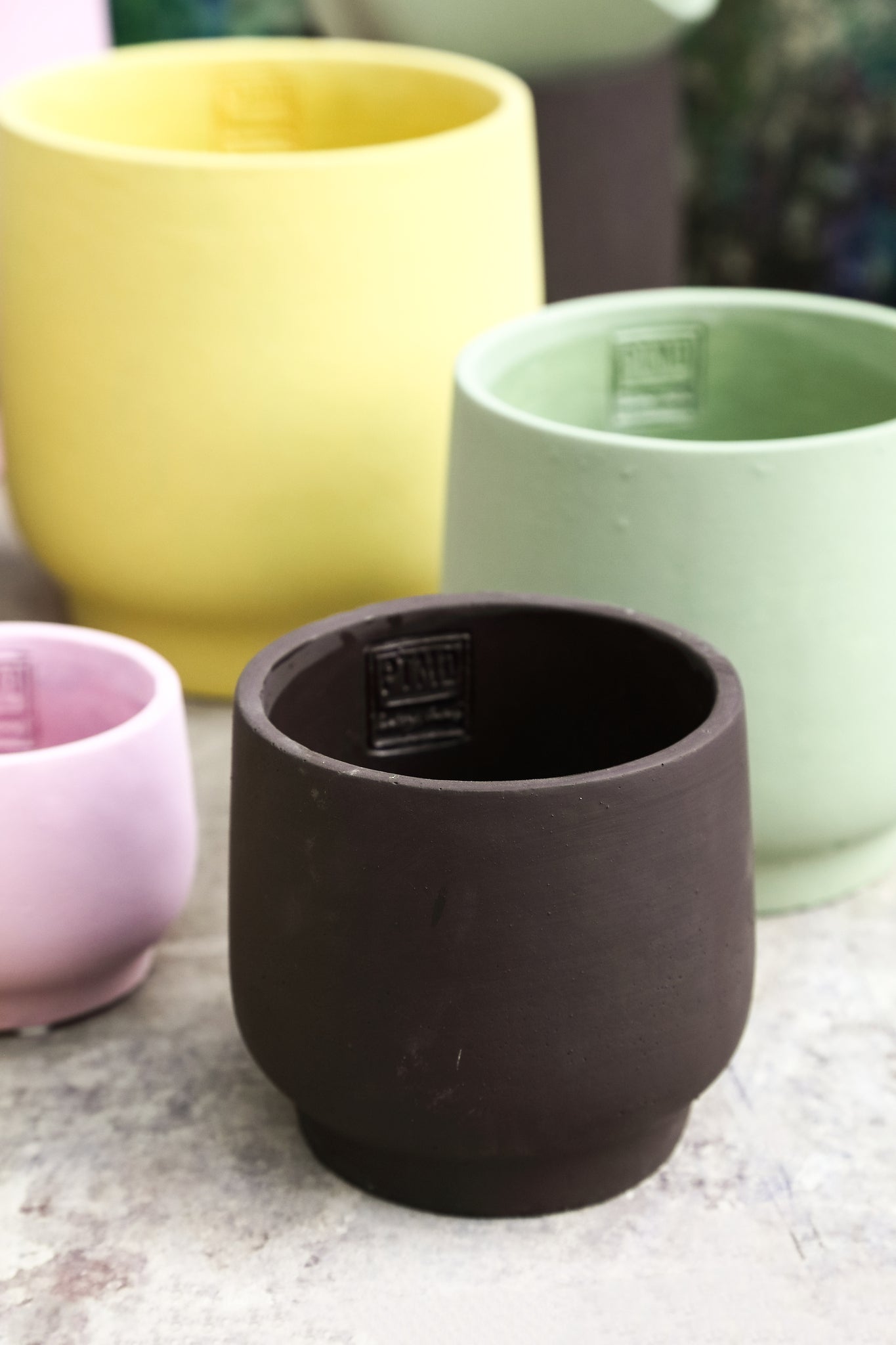 Aline Cream Round Cement Pot On Base XXL