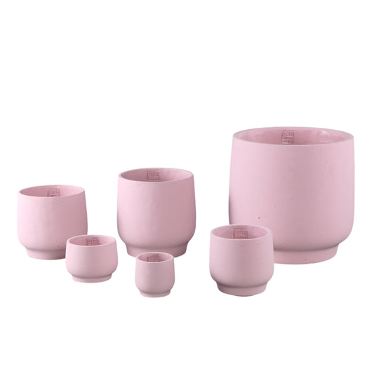 Aline Roze Ronde Cementpot Op Voet XXL 30x30x30 cm