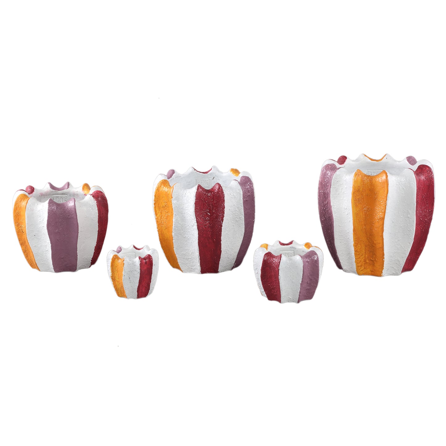 Triniti Red Round Cement Pot Multi Colored XL