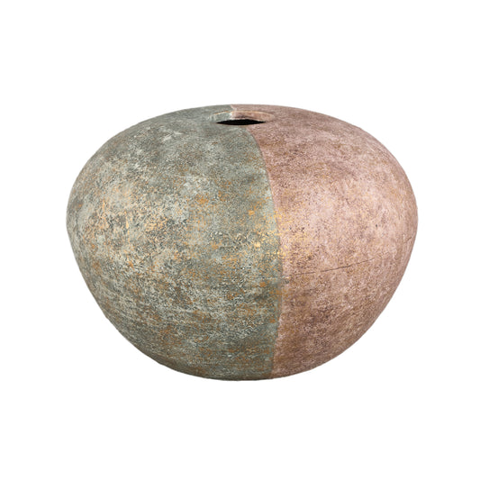 Chareece Grey Half Brown Cement Round Vase L