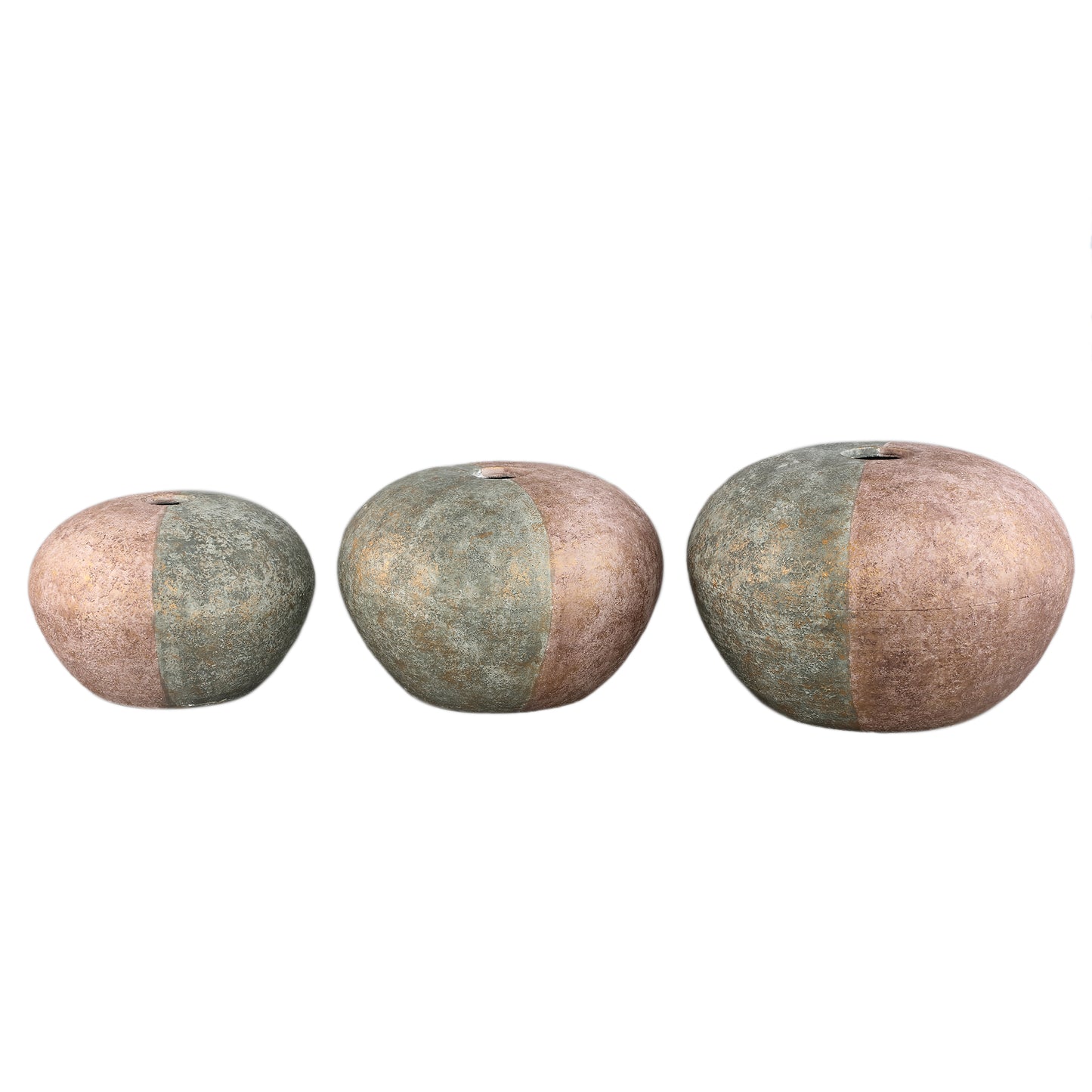 Chareece Grey Half Brown Cement Round Vase L