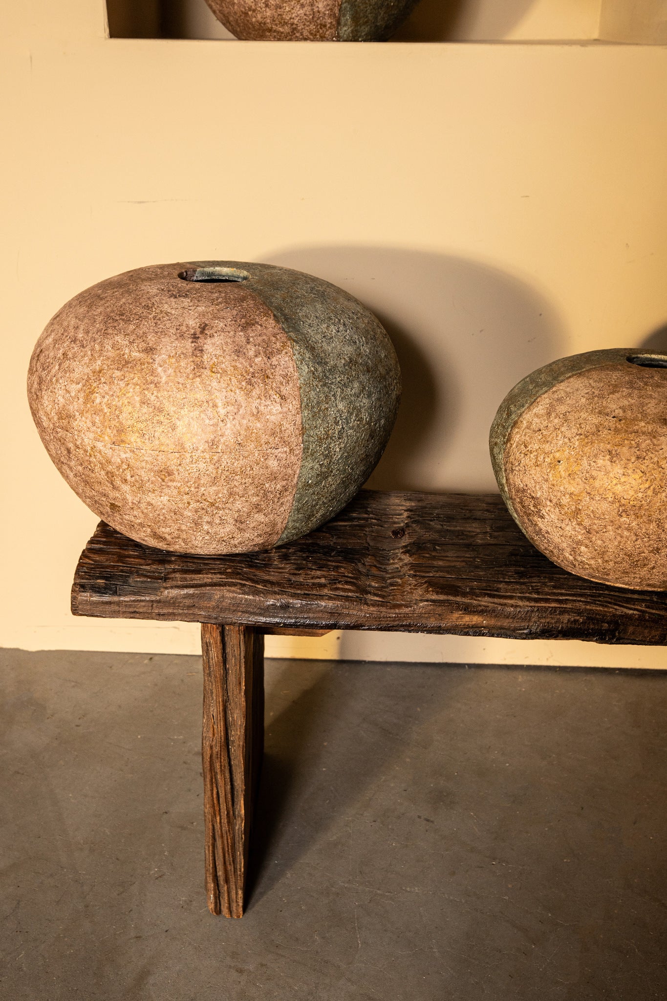 Chareece Grey Half Brown Cement Round Vase L