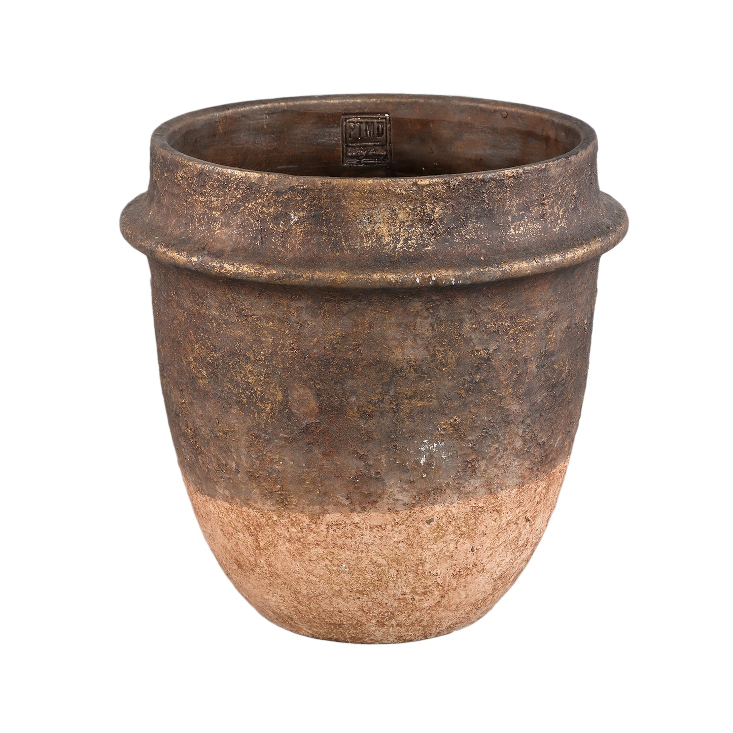 Christenee Grey Half Brown Cement Ronde Pot Groot S 30x30x30 cm