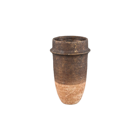 Christenee Grey Half Brown Cement Round Pot High S