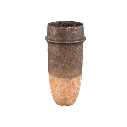 Christenee Grey Half Brown Cement Round Pot High M