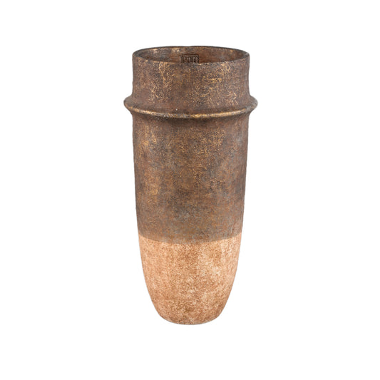 Christenee Grey Half Brown Cement Round Pot High L