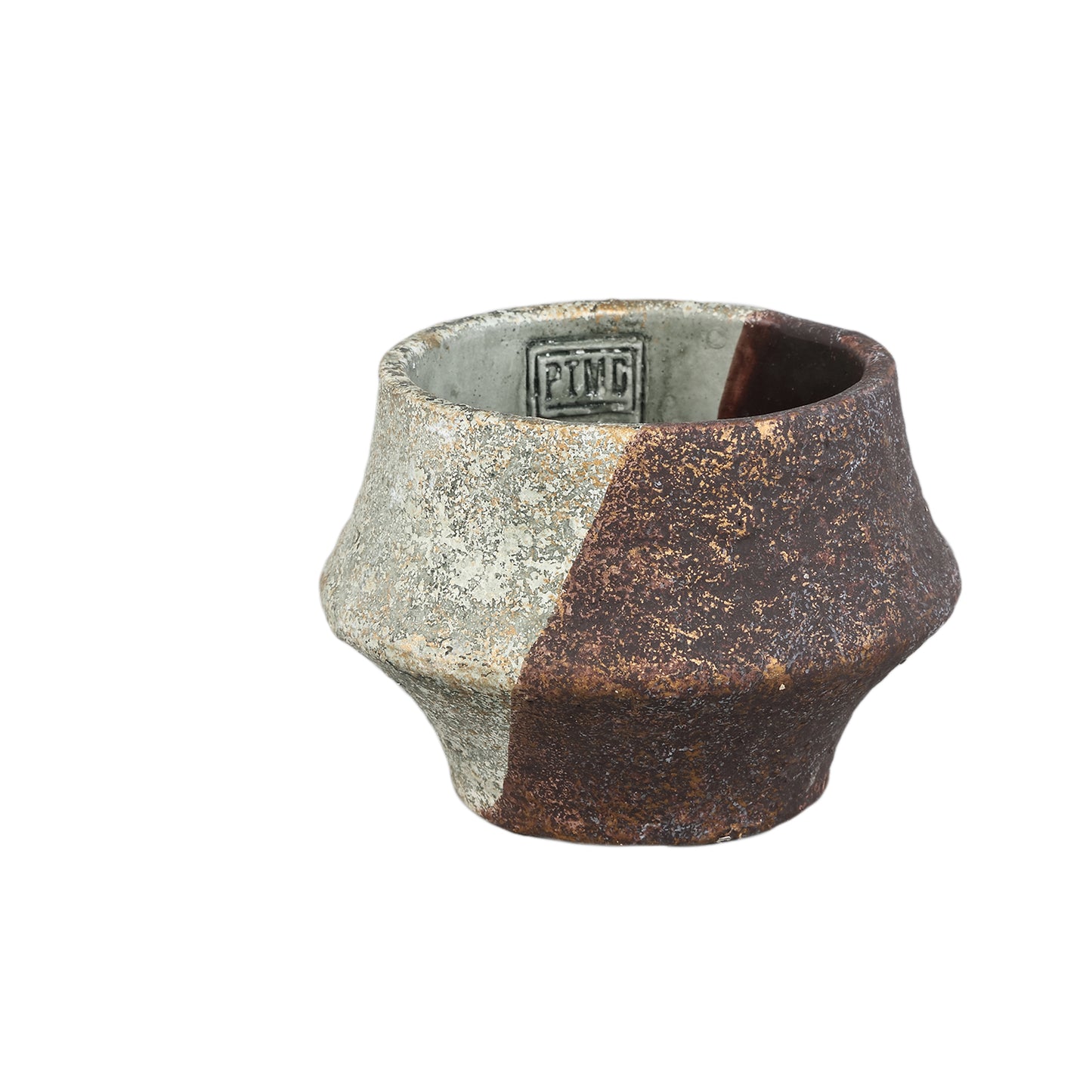 Husna Grijs Half Bruin Cement Ronde Ufo Pot Set van 12 - 12 Sets 9x13x13 cm