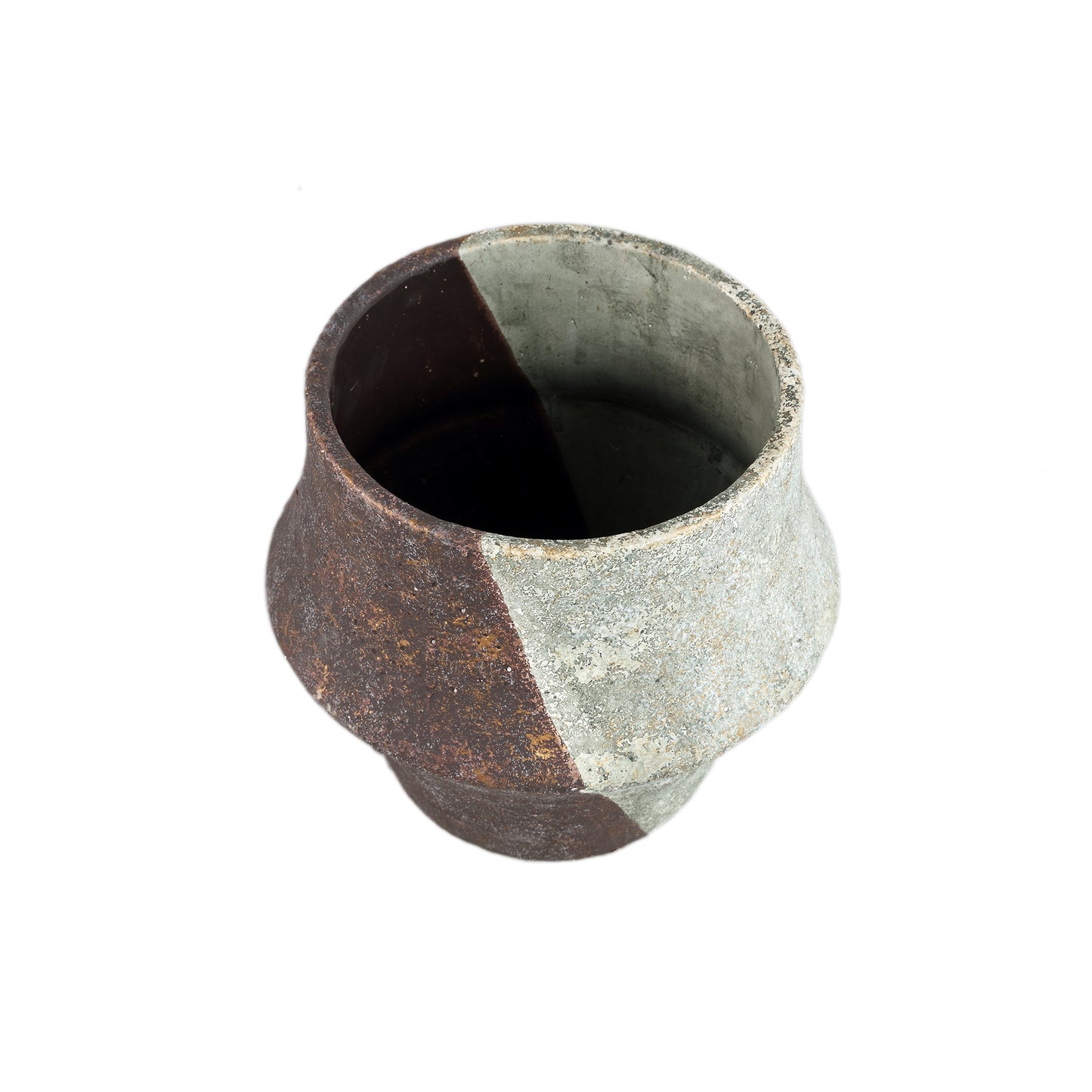 Husna Grijs Half Bruin Cement Ronde Ufo Pot L – Set van 6 Stuks - 6 Sets 17x19x19 cm