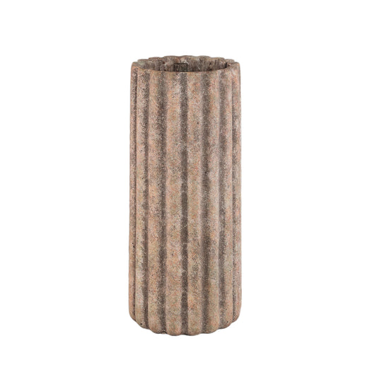 Jaydean Grey Cement Pot Ribbed Structure High M