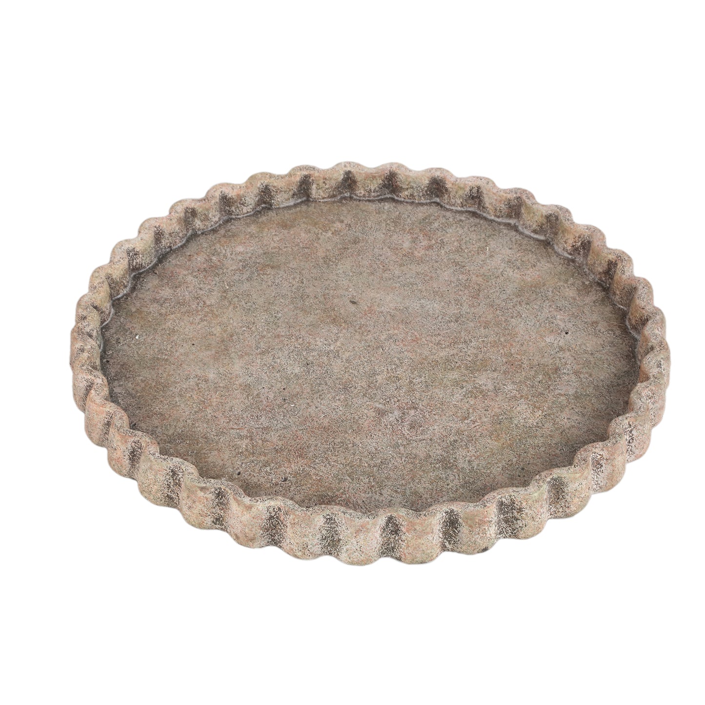 Jaydean Grijs Cementschaal Geribd Rond L Set van 4 Stuks - 4 Sets 4x45x45 cm
