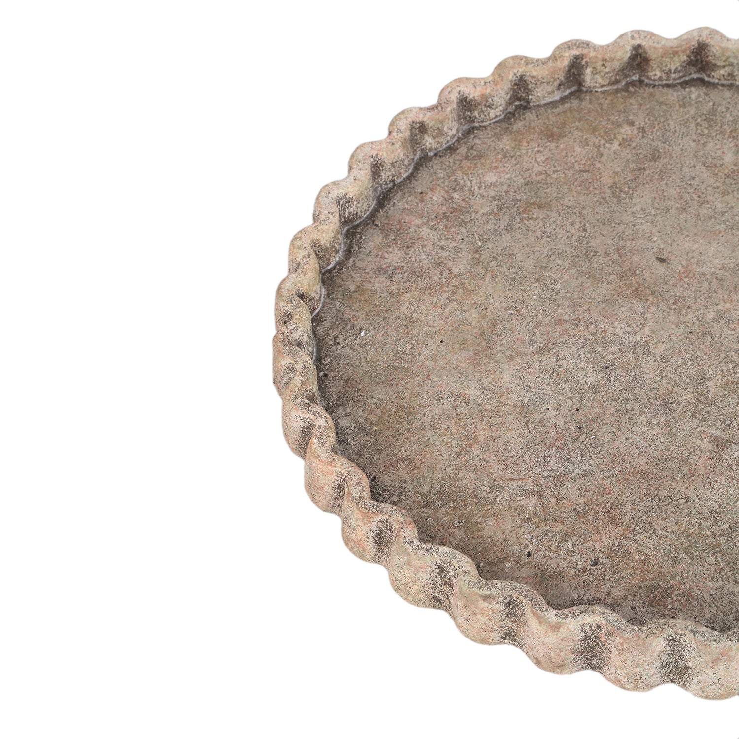 Jaydean Grijs Cementschaal Geribd Rond L Set van 4 Stuks - 4 Sets 4x45x45 cm