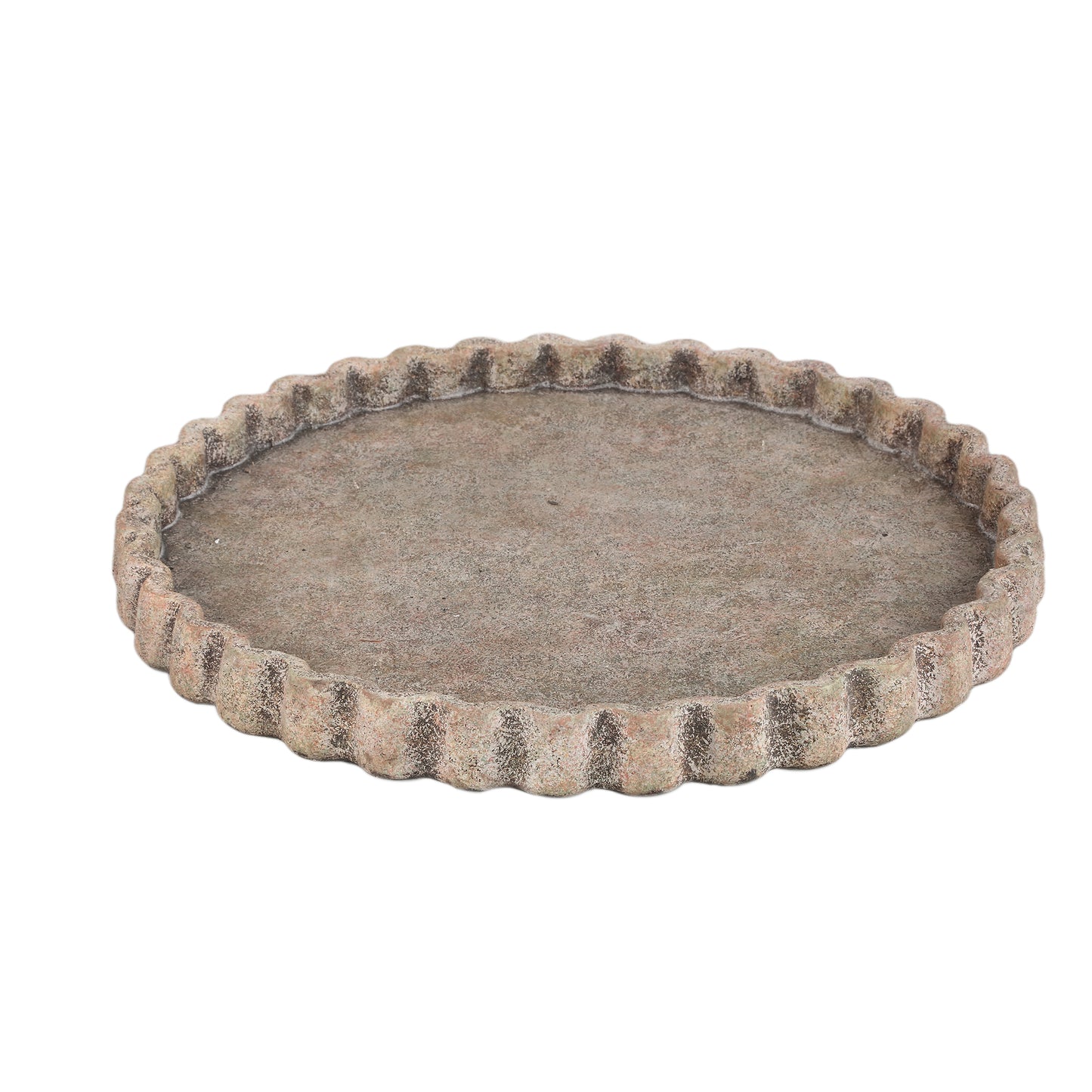 Jaydean Grijs Cementschaal Geribd Rond L Set van 4 Stuks - 4 Sets 4x45x45 cm