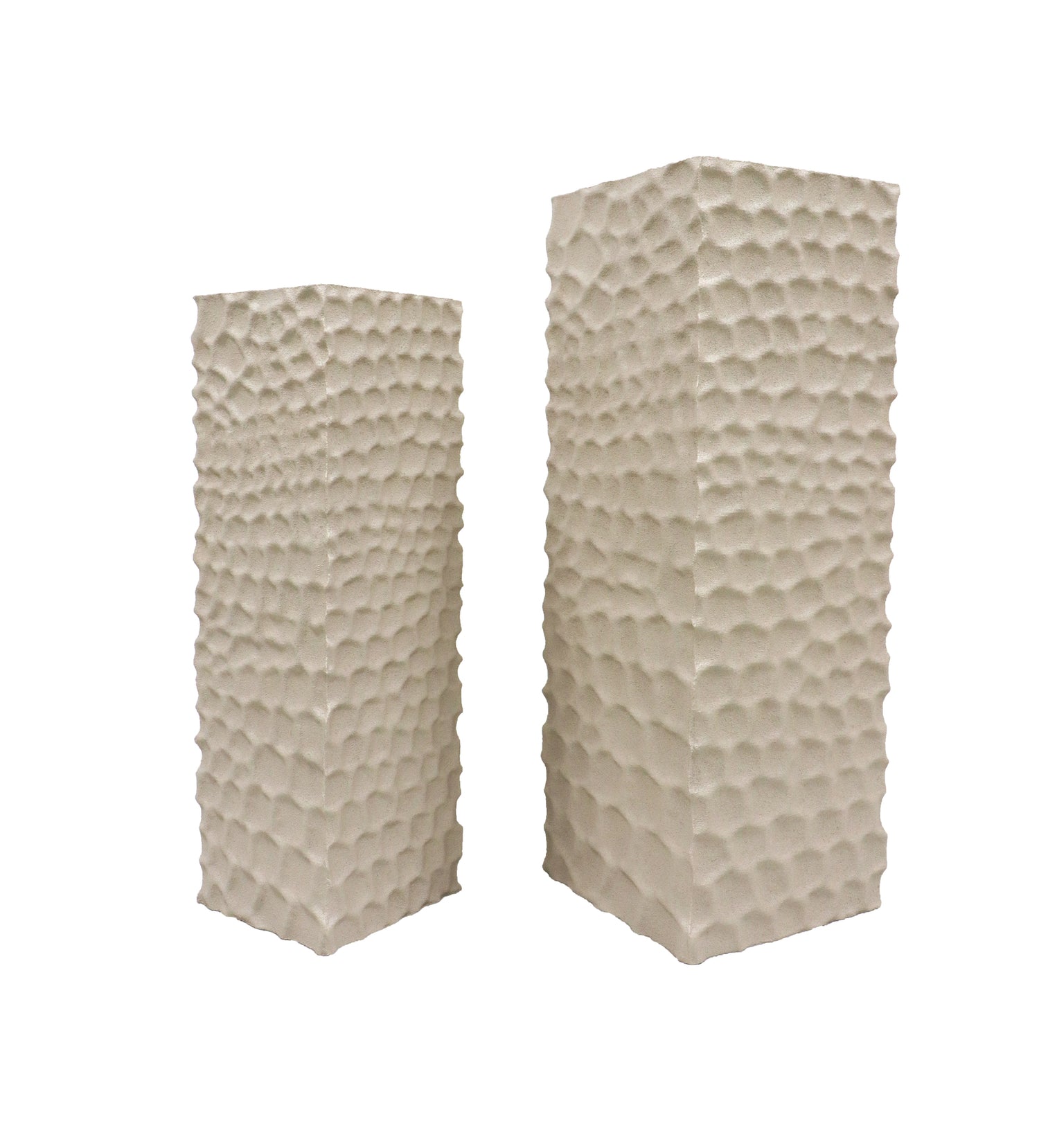 Isaiah Crème MDF Zuil Set van 2 Natural Design 95x33x33 cm