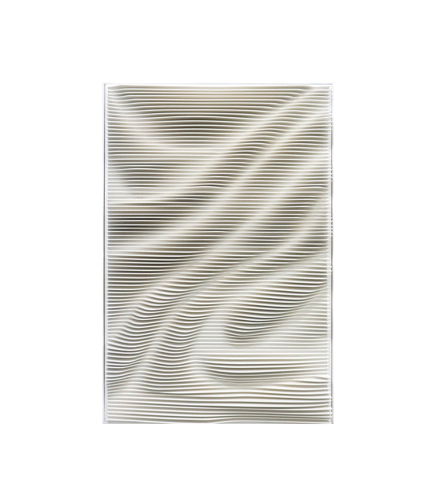 Aleishia Wit Rechthoekig MDF Wandpaneel Met Golvend Patroon 120x80x9 cm