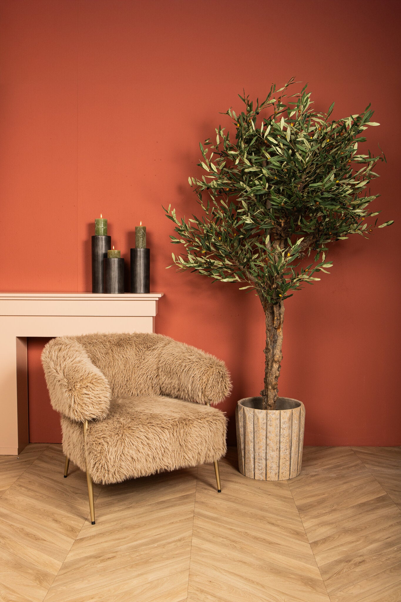 Tree Olijfgroen Olijfboom In Pot 210cm 210x120x120 cm