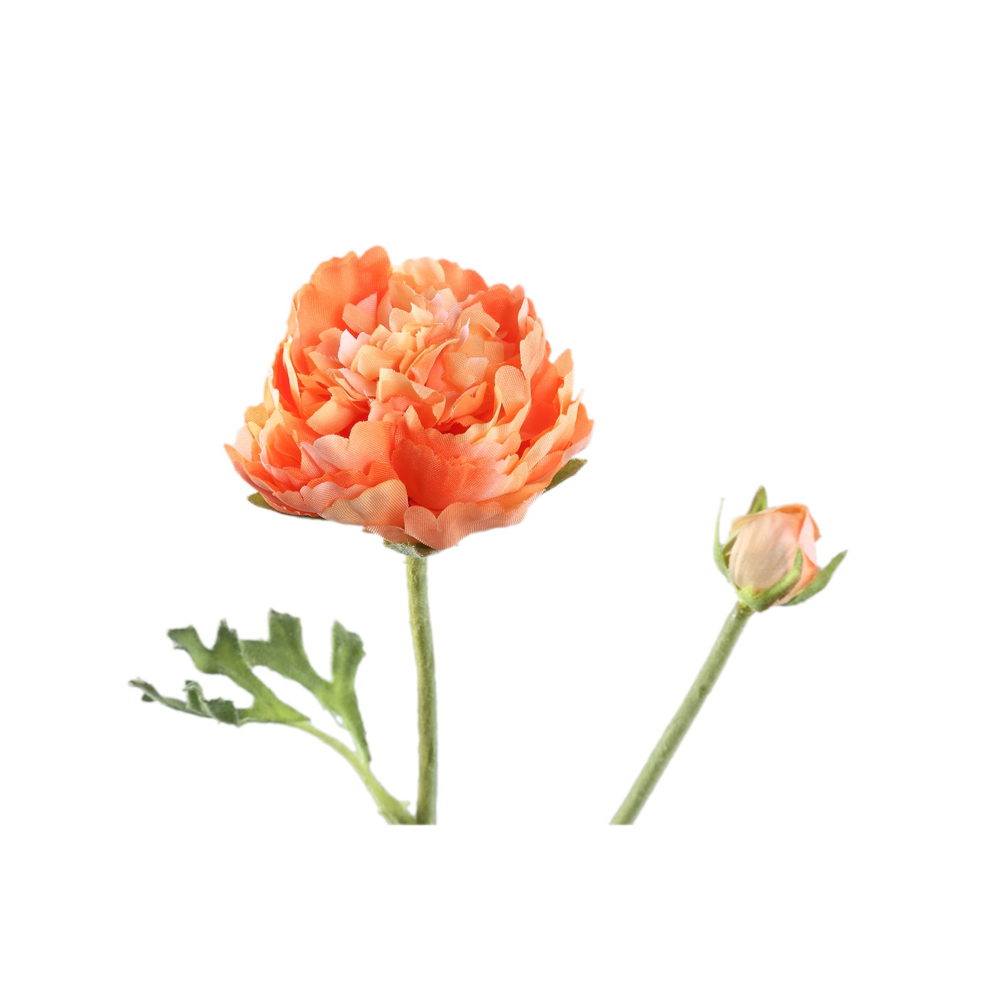 Ranonkel Flower Oranje Spray Met Knop En Bladeren - Set van 12 39x23x13 cm