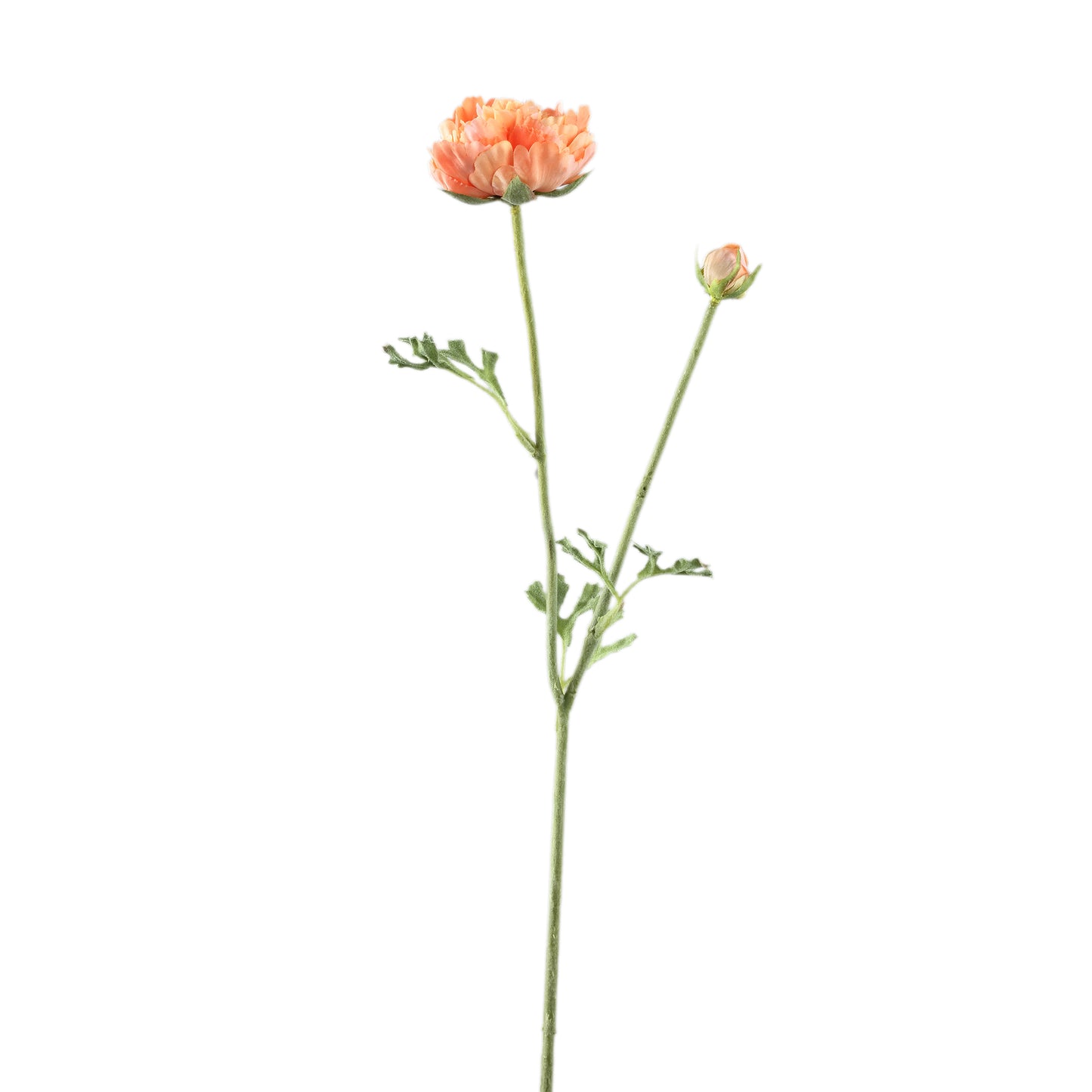 Ranonkel Flower Oranje Spray Met Knop En Bladeren - Set van 12 39x23x13 cm