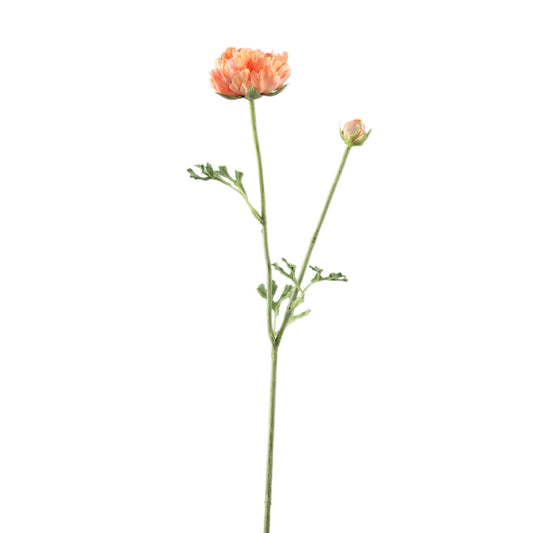 Ranonkel Flower Oranje Spray Met Knop En Bladeren - Set van 12 39x23x13 cm