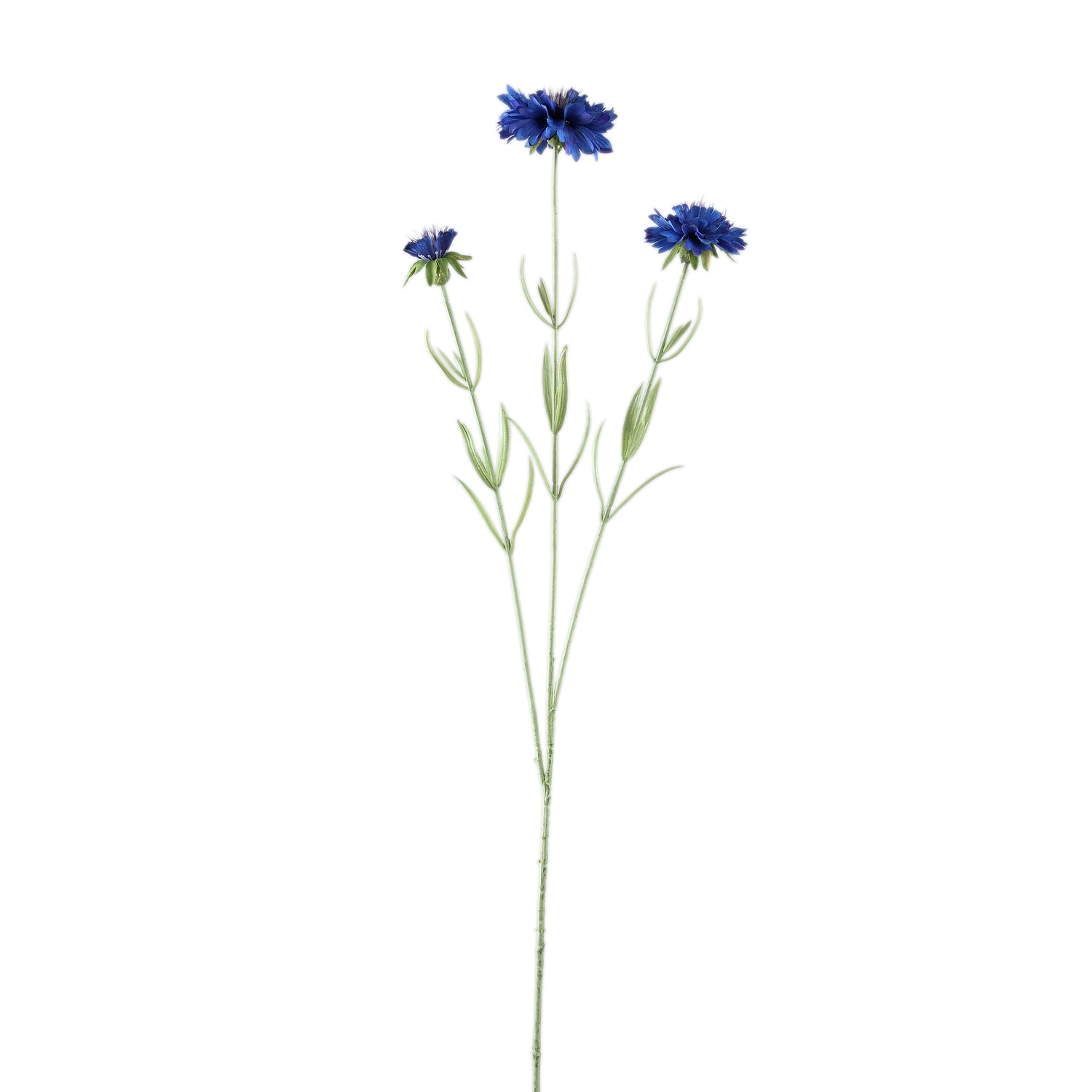 Garden Flower Blauwe Korenbloem Spray Met Bladeren - Set van 12 58x30x19 cm