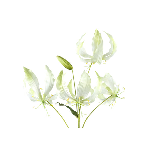 Garden Flower Crème Gloriosa Spray Met Bladeren - Set van 12 94x40x36 cm