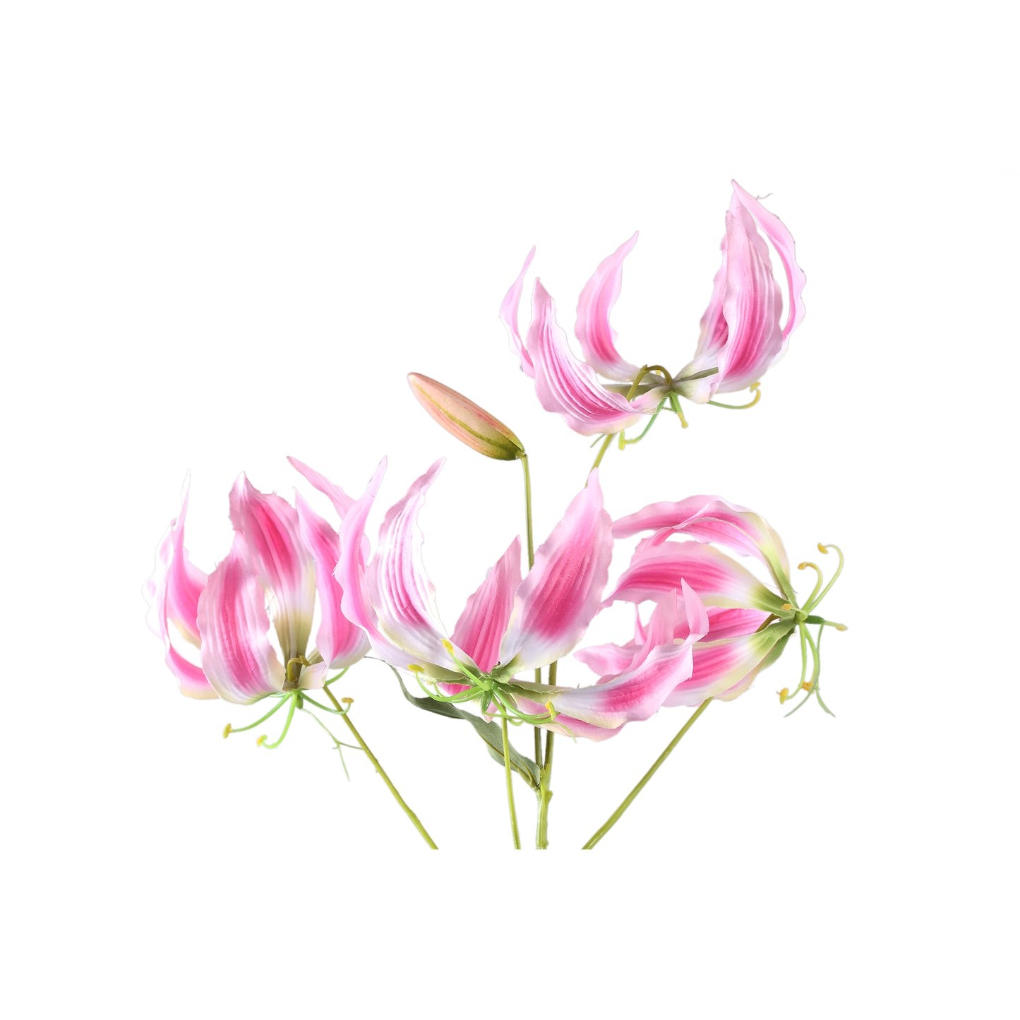 Garden Flower Roze Gloriosa Spray Met Bladeren - Set van 12 94x40x36 cm