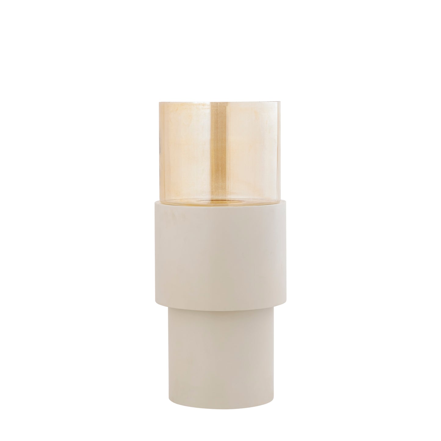 Soon Crème Ijzeren Vloer Stormglas Glans S 75x33x33 cm