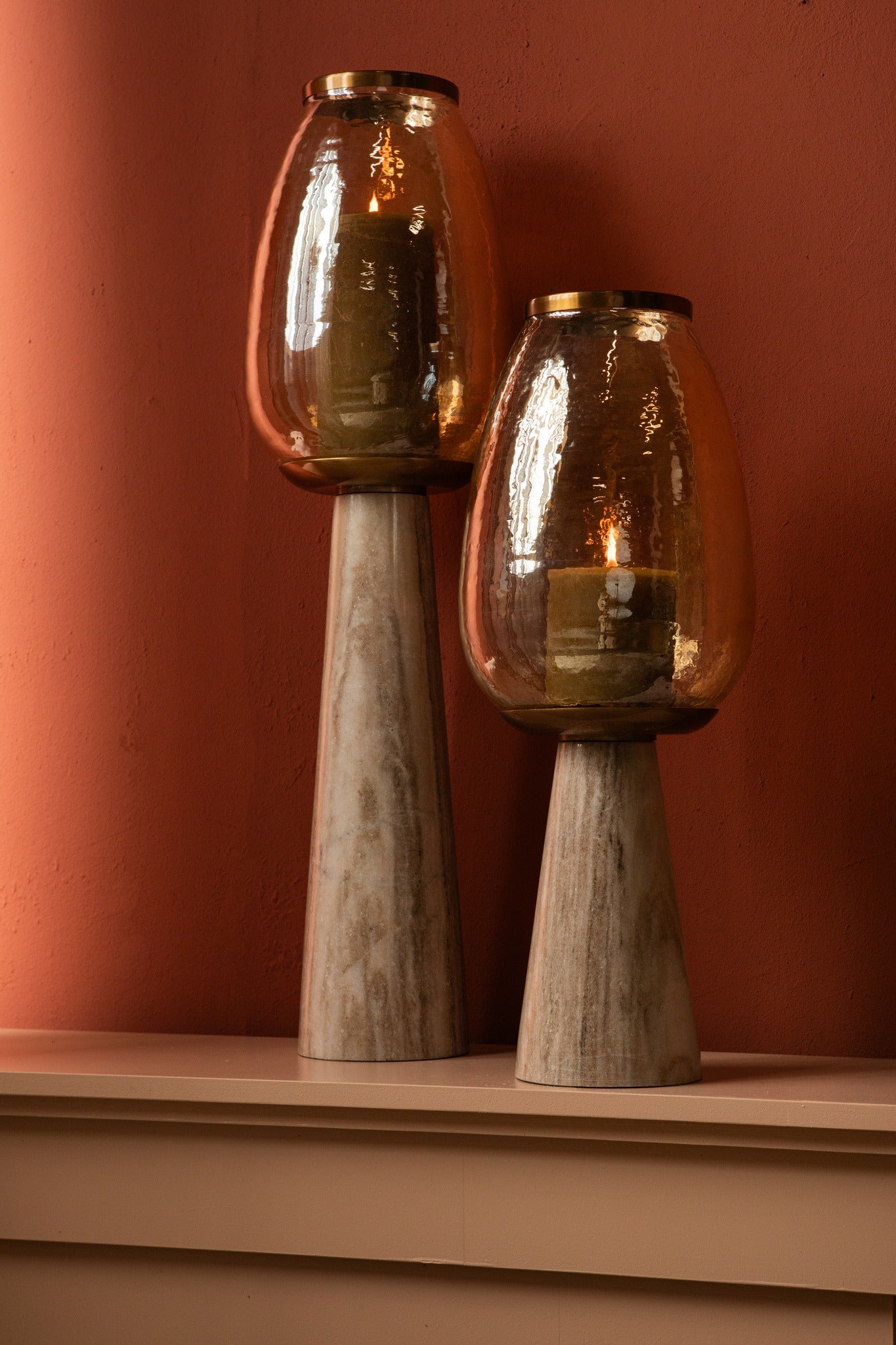 Berdand Beige Floor Stormlight Luster Glass Cone L