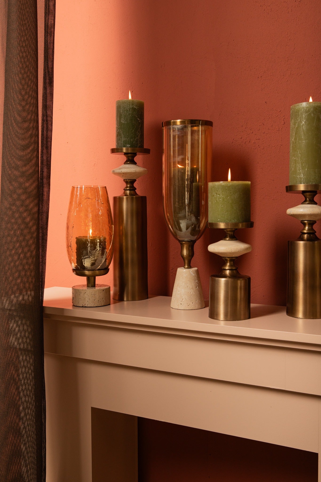 Berdand Beige Floor Stormlight Luster Glass Cone L