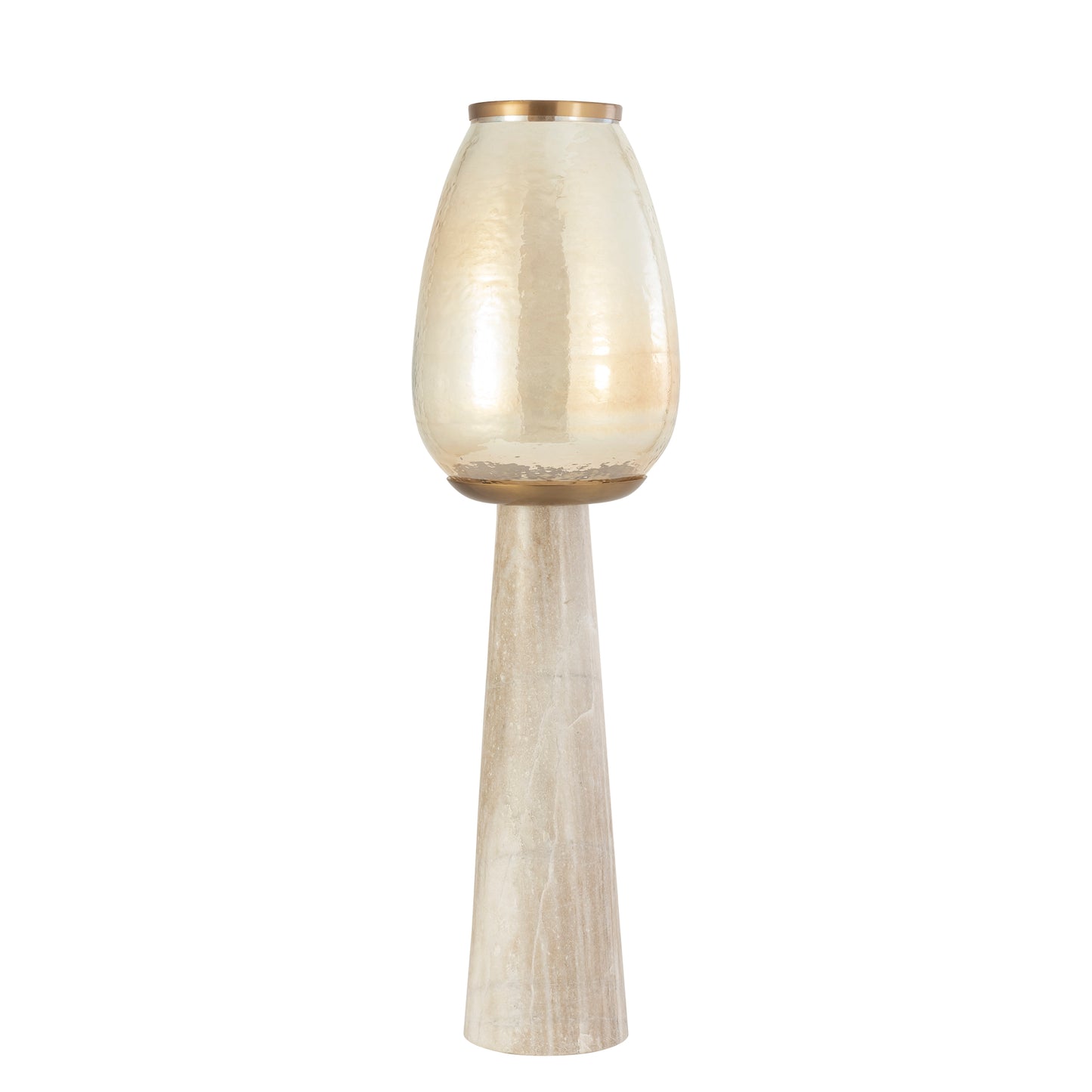 Berdand Beige Vloer Windlicht Glazen Kegel L 79x22x22 cm