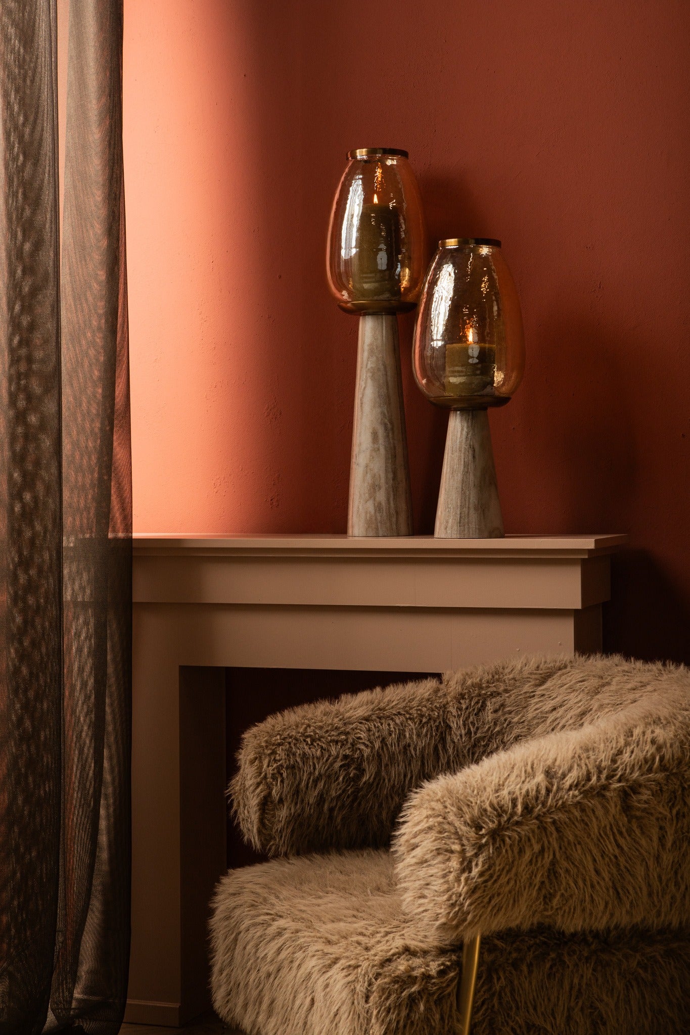 Berdand Beige Floor Stormlight Luster Glass Cone S