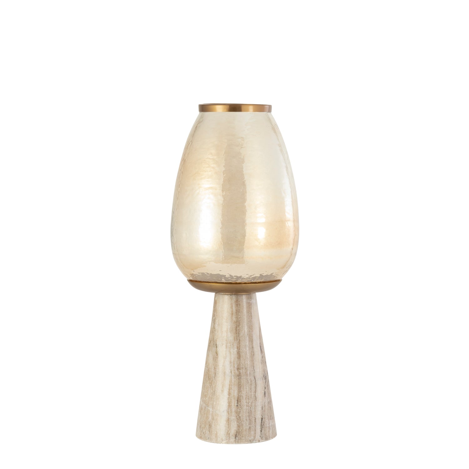 Berdand Beige Windlicht Glas Kegel S 59x22x22 cm