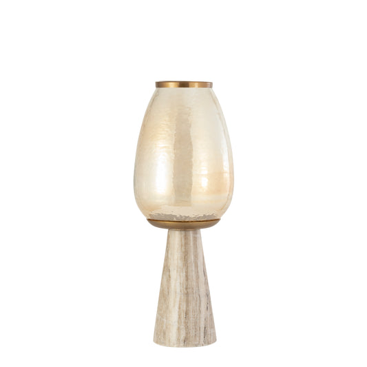 Berdand Beige Windlicht Glas Kegel S 59x22x22 cm