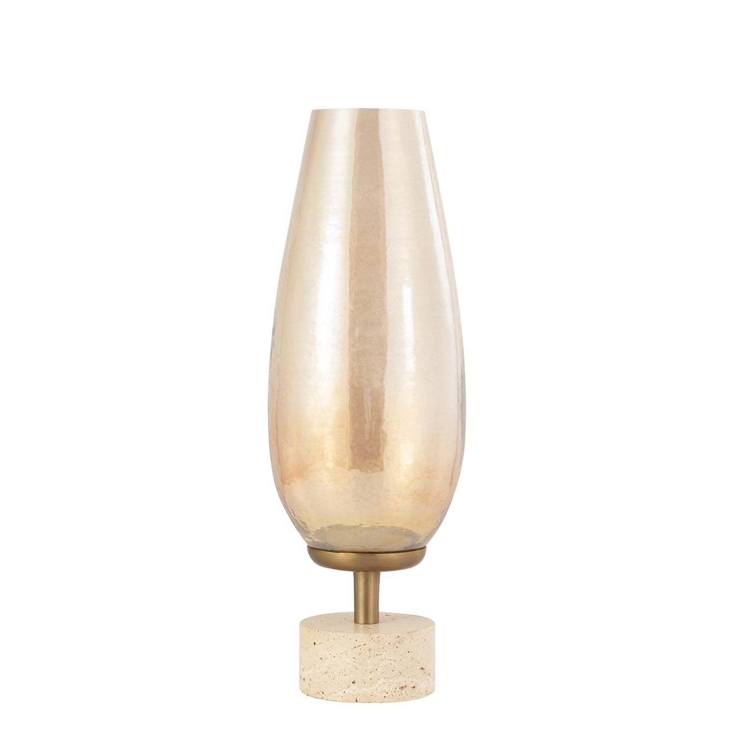 Sajeth Messing Lustre Glas Windlicht Op Voet L 57x17.5x17.5 cm