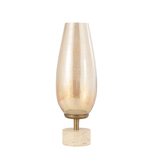 Sajeth Messing Lustre Glas Windlicht Op Voet L 57x17.5x17.5 cm