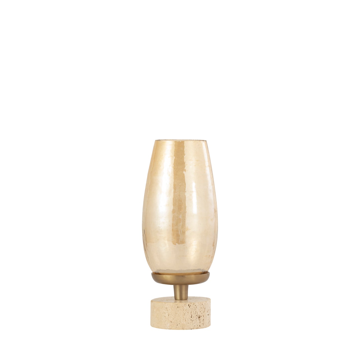 Sajeth Messing Windlicht Met Glas Op Voet S 33x12.5x13 cm