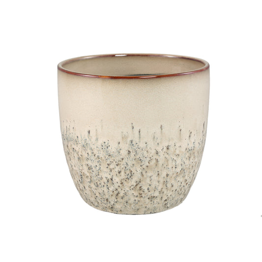 Harper Crème Keramische Pot Bombay Rond XL – Set van 6 Stuks - 6 Sets 18x20.5x20.5 cm