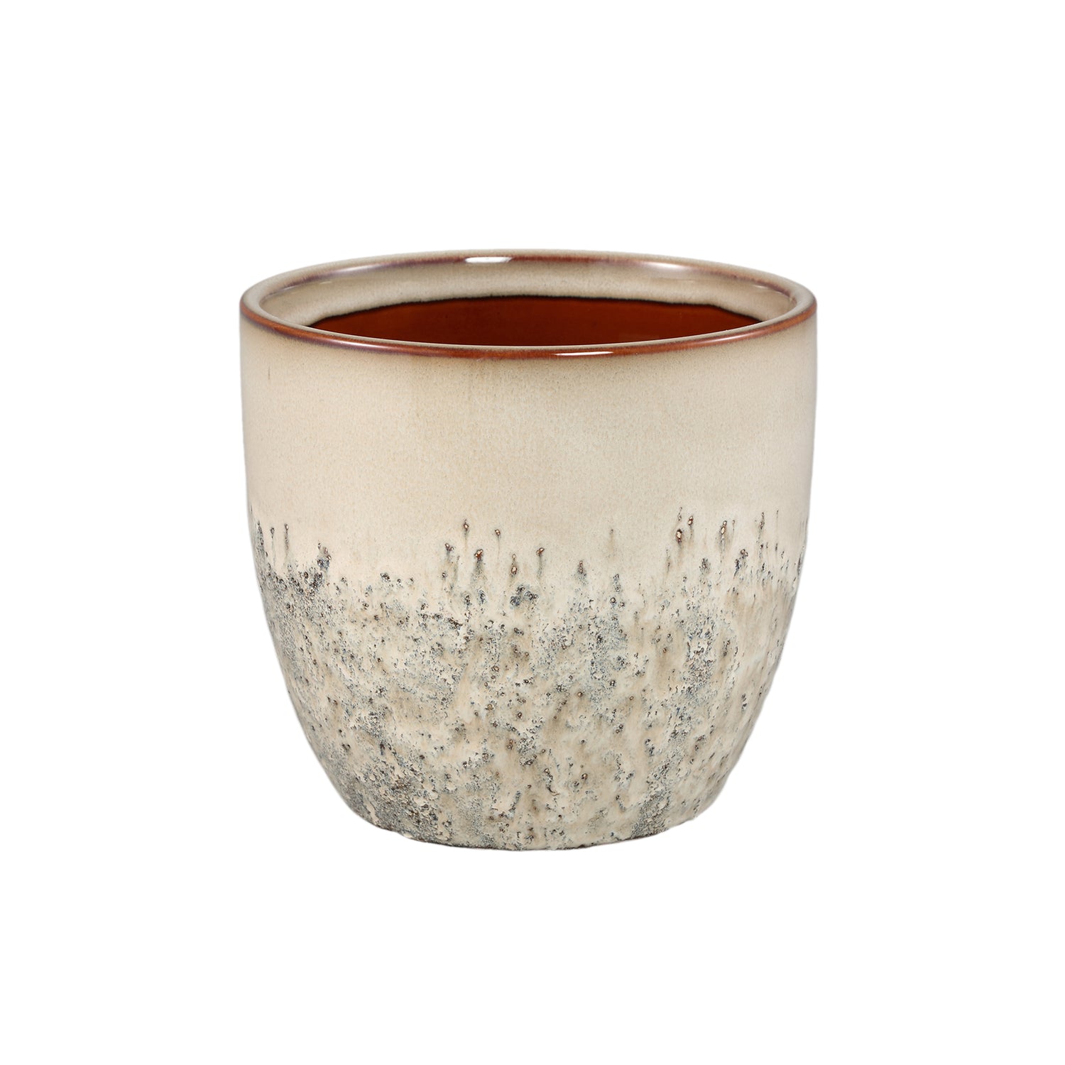 Harper Crème Keramische Pot Bombay Rond L - Set van 12 15.5x17x17 cm