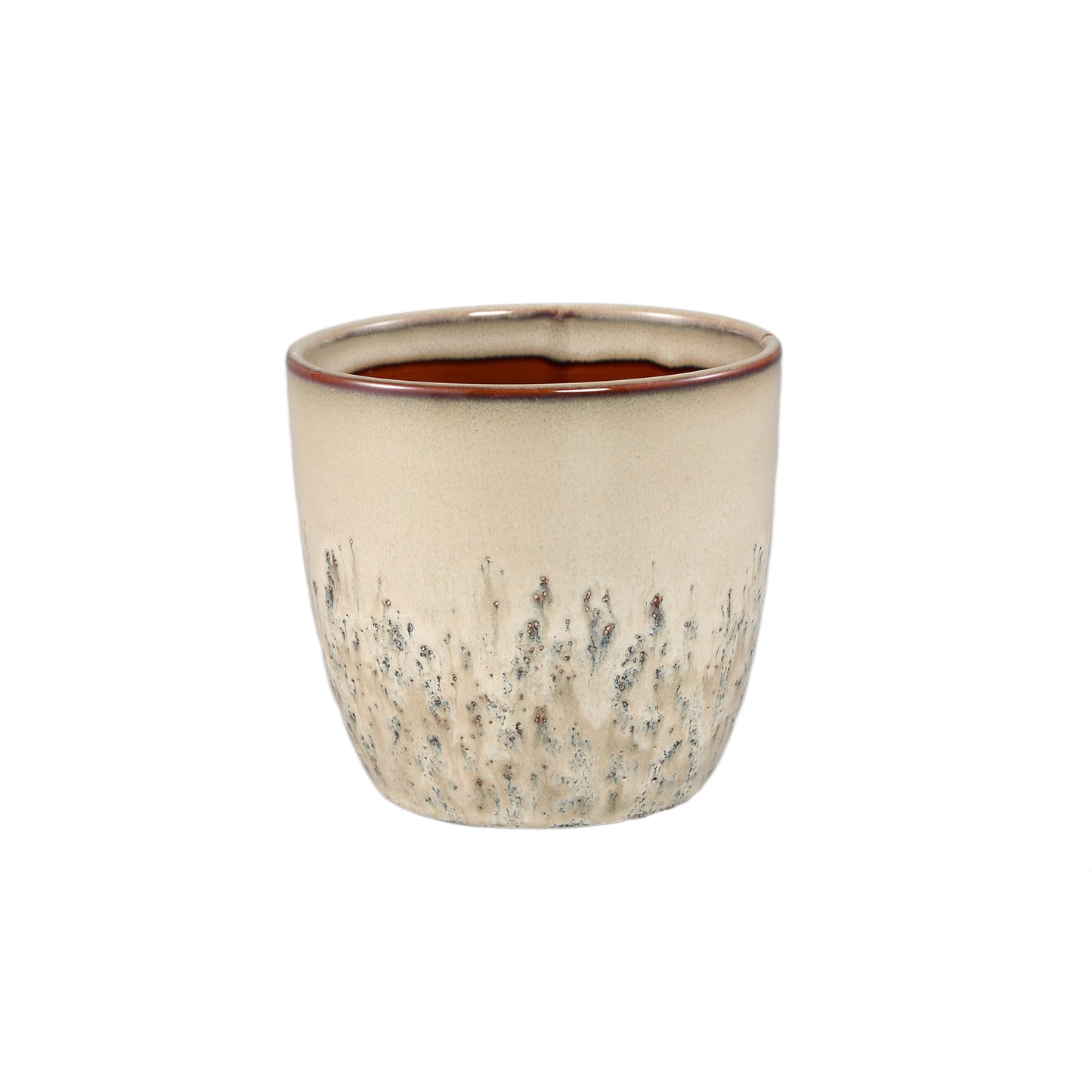 Harper Crème Keramische Pot Bombay Rond M - Set van 12 - 12 Sets 12.5x14x14 cm