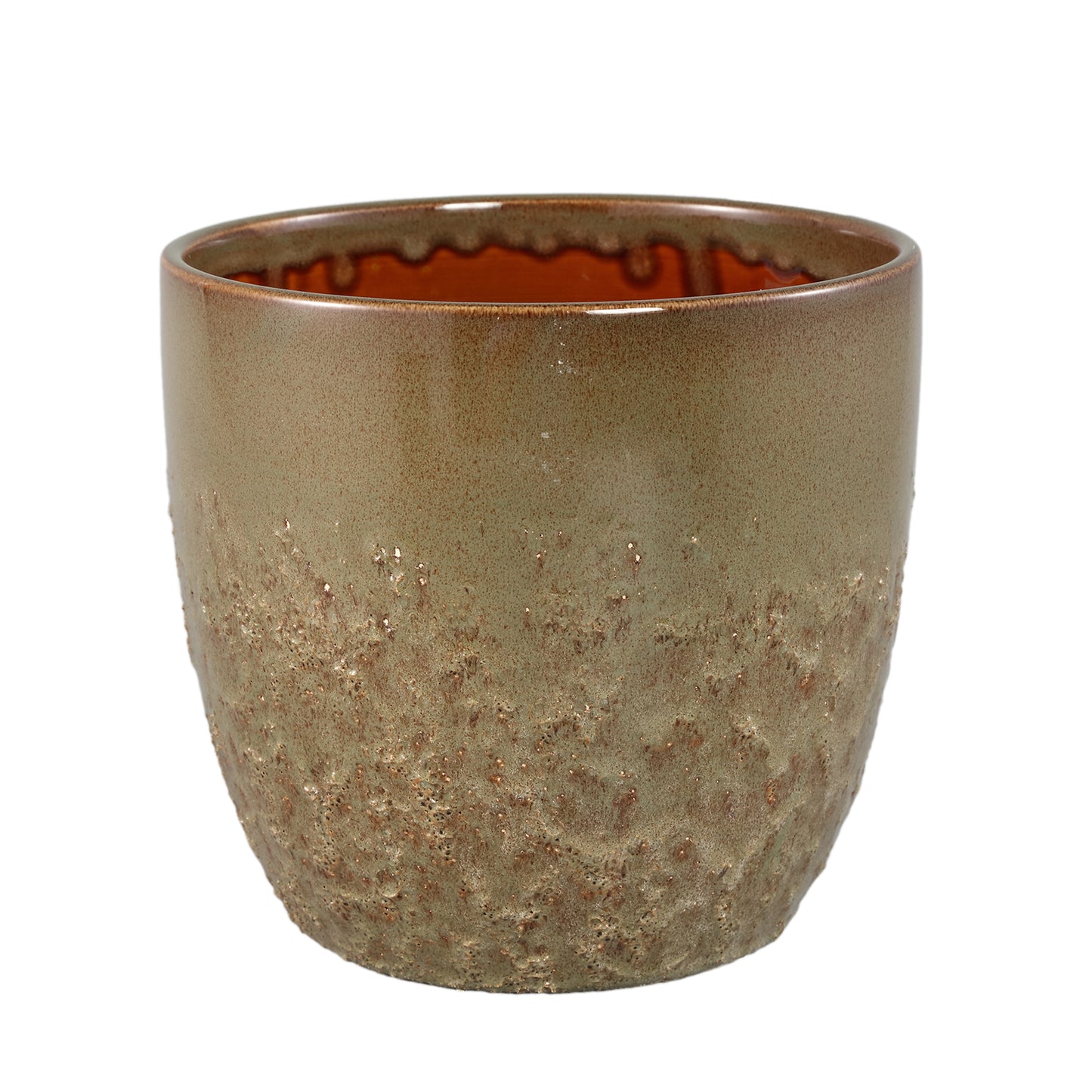 Harper Groen Keramische Pot Bombey Rond XL Set van 6 Stuks - 6 Sets 18x20.5x20.5 cm