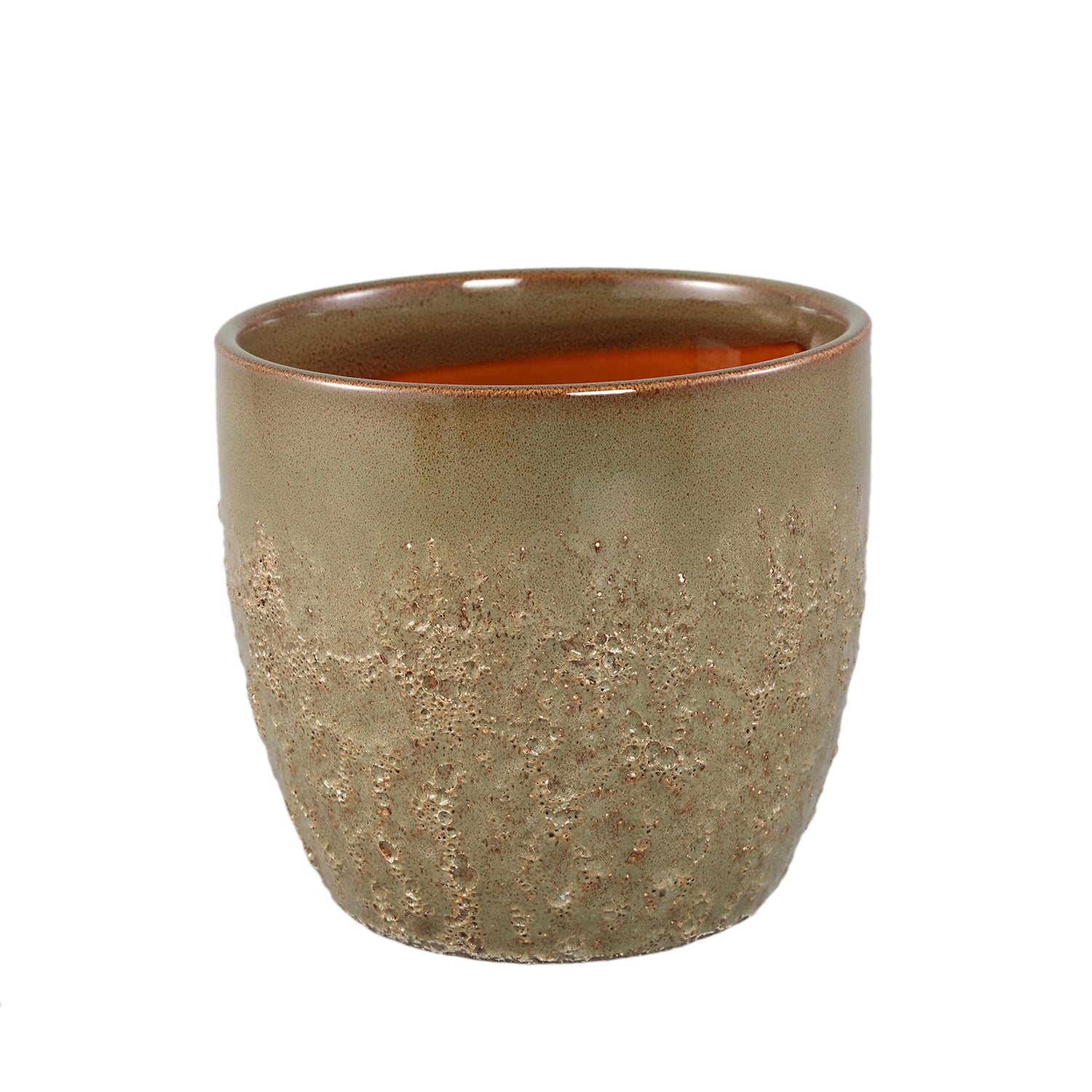 Harper Groen Keramische Pot Bombey Rond Set van 12 Stuks - 12 Sets 15.5x17x17 cm