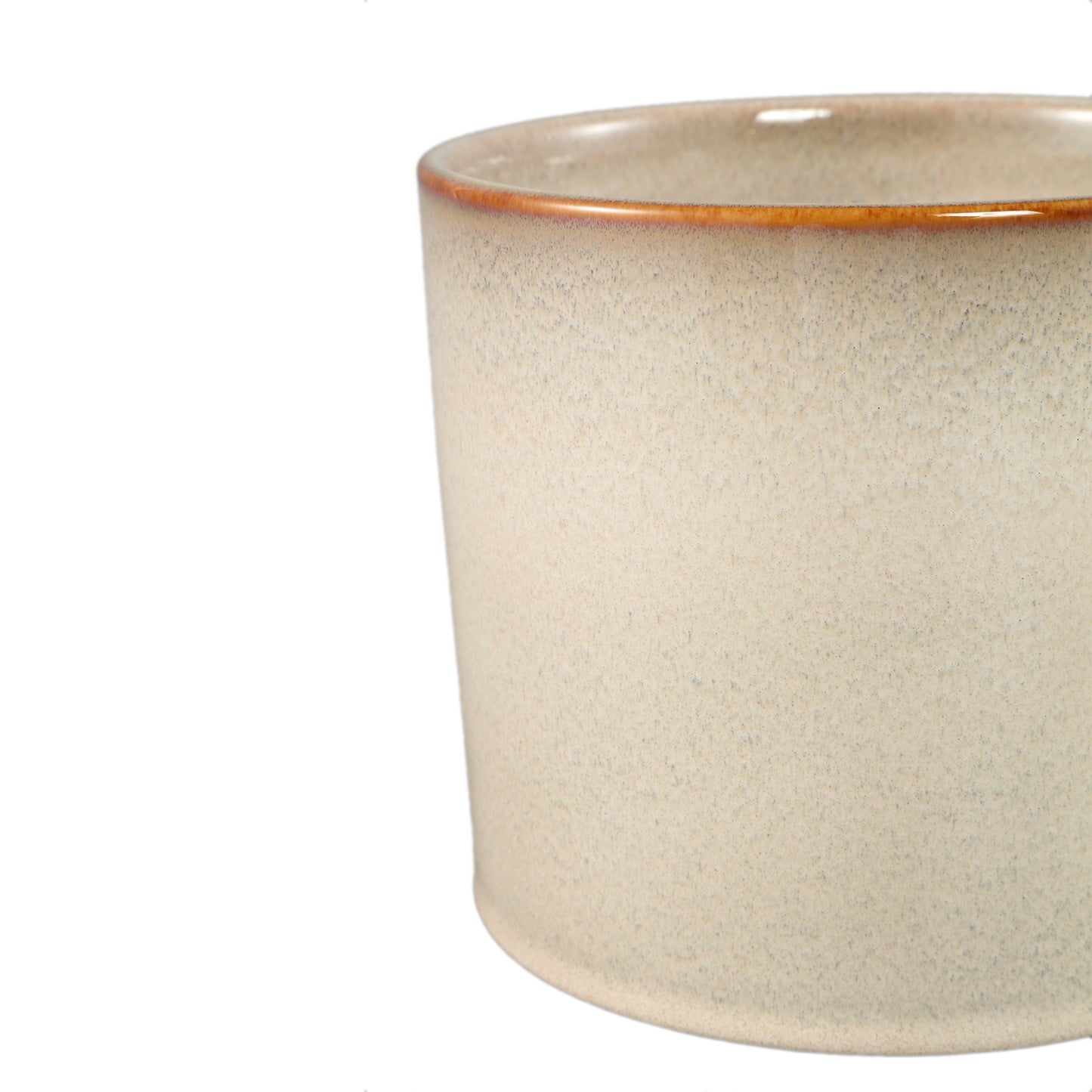Suzann Creme Keramische Pot Rond Recht Ruw Set Van 6 Stuks - 6 Sets 15.5x17x17 cm