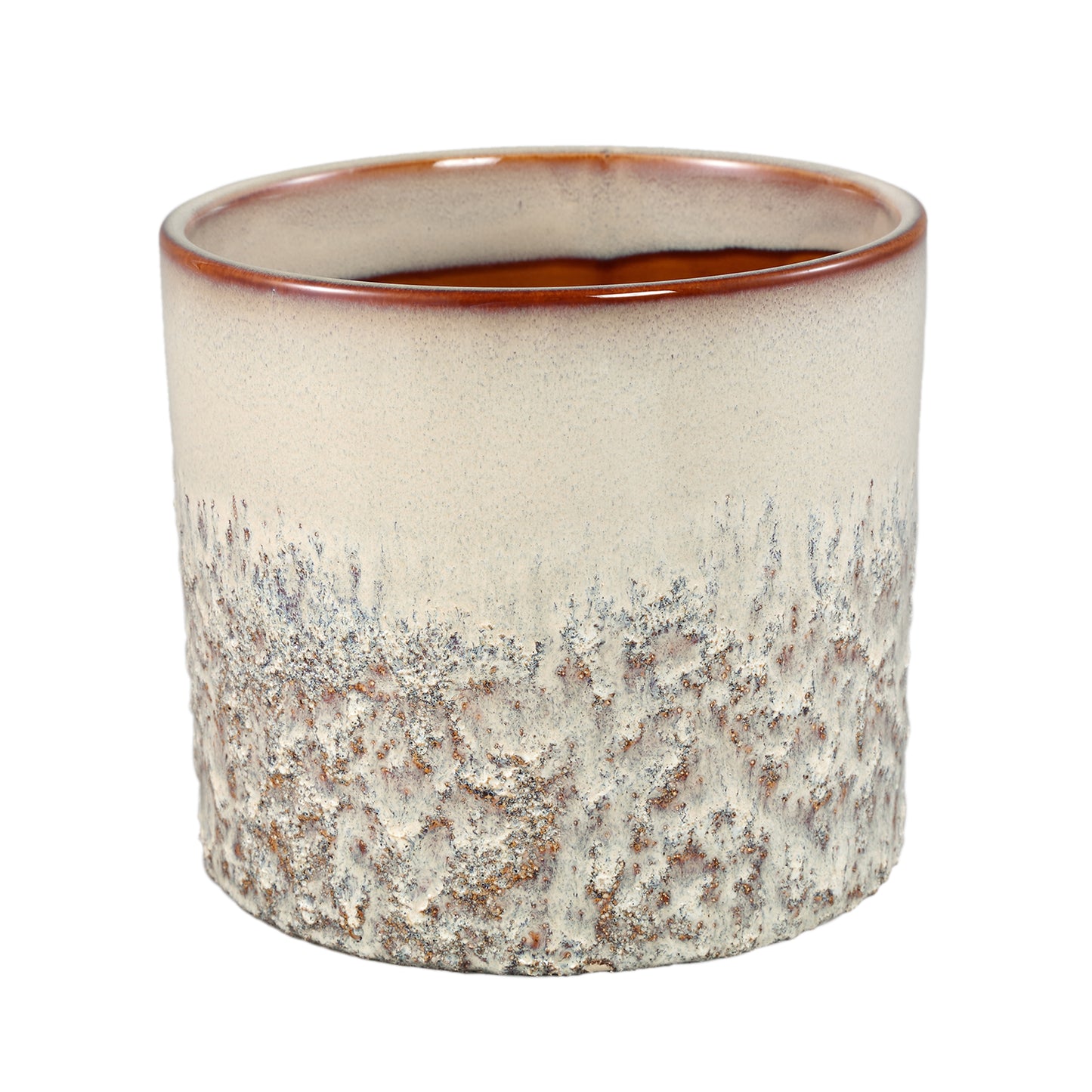 Suzann Creme Keramische Pot Rond Recht Ruw Set Van 6 Stuks - 6 Sets 15.5x17x17 cm