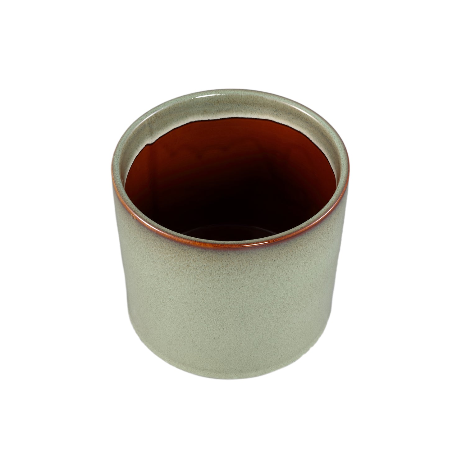 Suzann Groen Keramische Pot Rond Recht Ruw Set van 6 - 6 Sets 15.5x17x17 cm