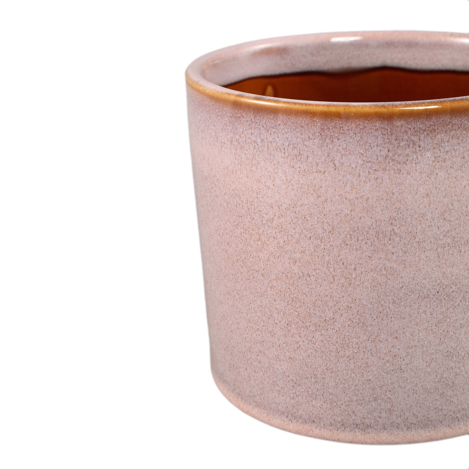 Suzann Roze Keramische Pot Rond Recht Ruw Set van 6 Stuks - 6 Sets 15.5x17x17 cm