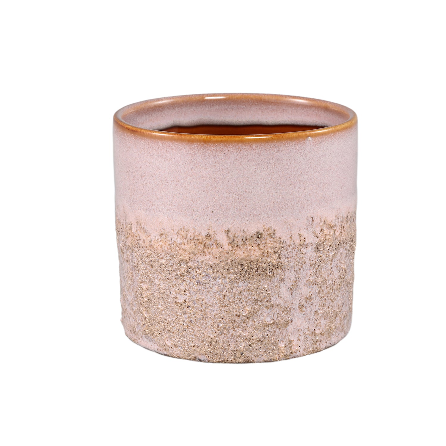 Suzann Roze Keramische Pot Rond Recht Ruw L Set van 12 - 12 Sets 12.5x13.5x13.5 cm